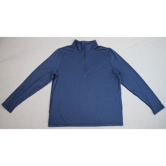 32 Degrees Heat Shirt Mens Sz XL Blue Performance Stretch 1/4 Zip Mock Neck Top - Picture 1 of 6